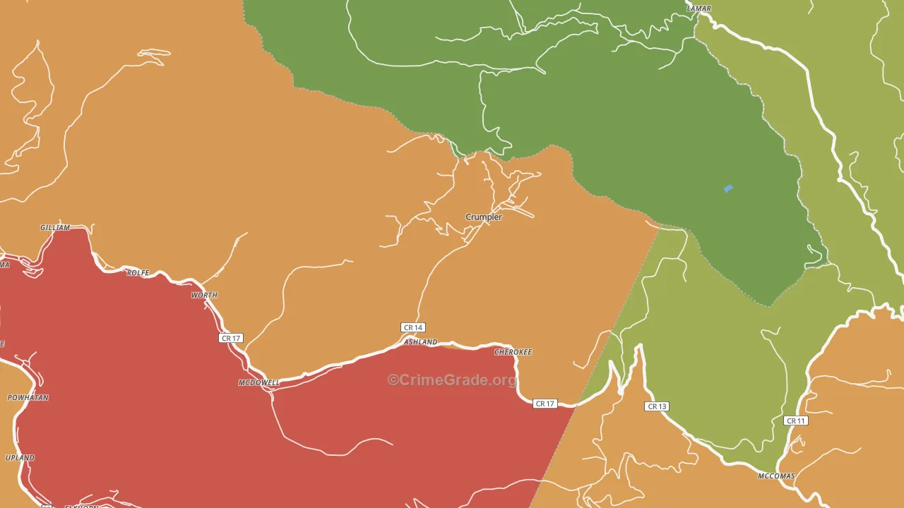 Crumpler, WV Map of Theft Rates
