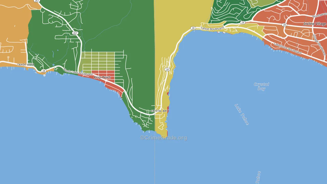 Crystal Bay, NV Map of Theft Rates