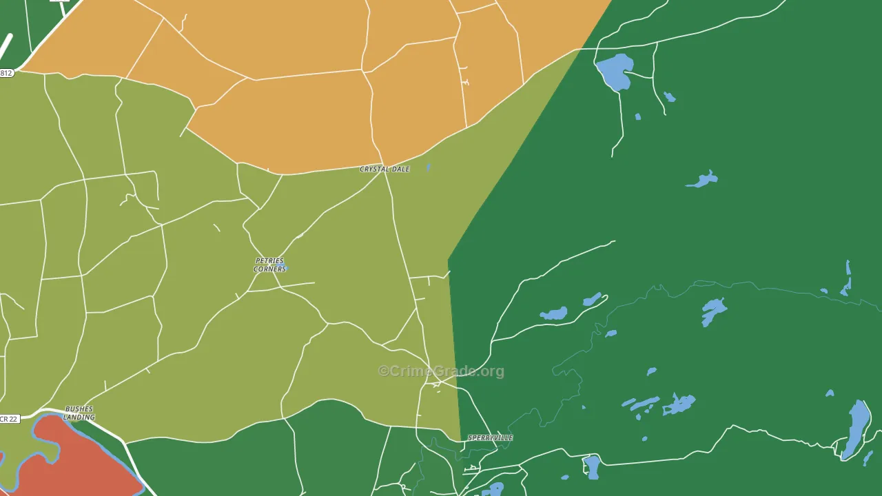 Crystal Dale, NY Map of Theft Rates