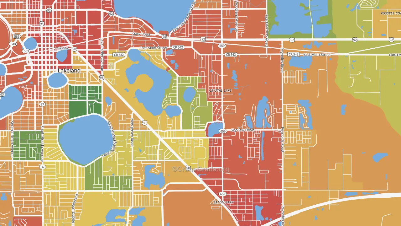 Crystal Lake, FL Map of Theft Rates