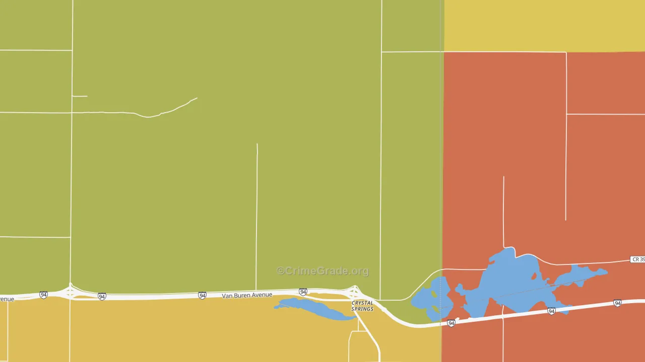 Crystal Springs, ND Map of Theft Rates