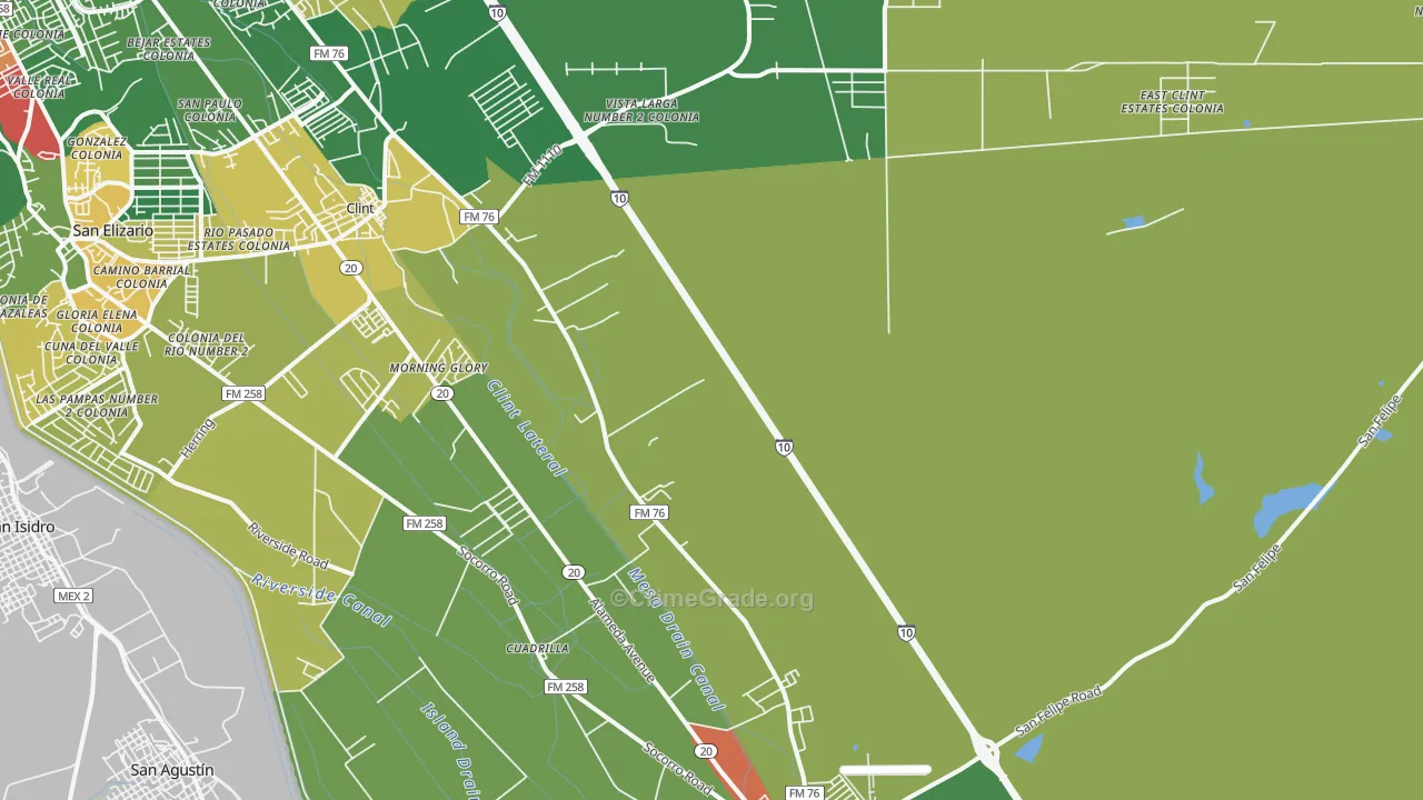 Cuadrilla, TX Map of Theft Rates