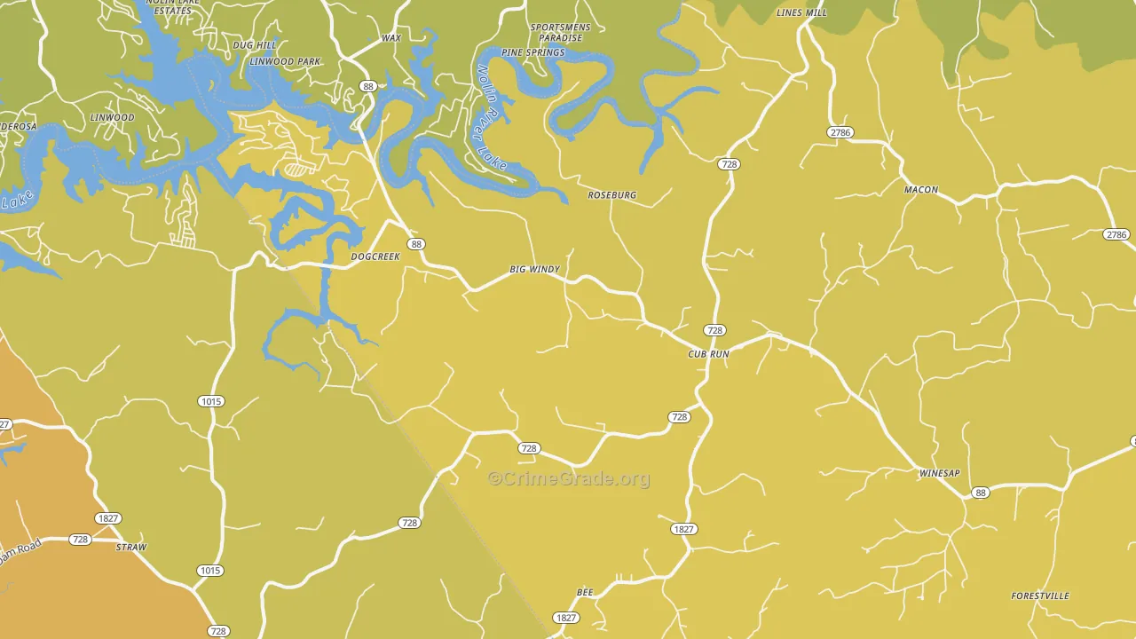 Cub Run, KY Map of Theft Rates
