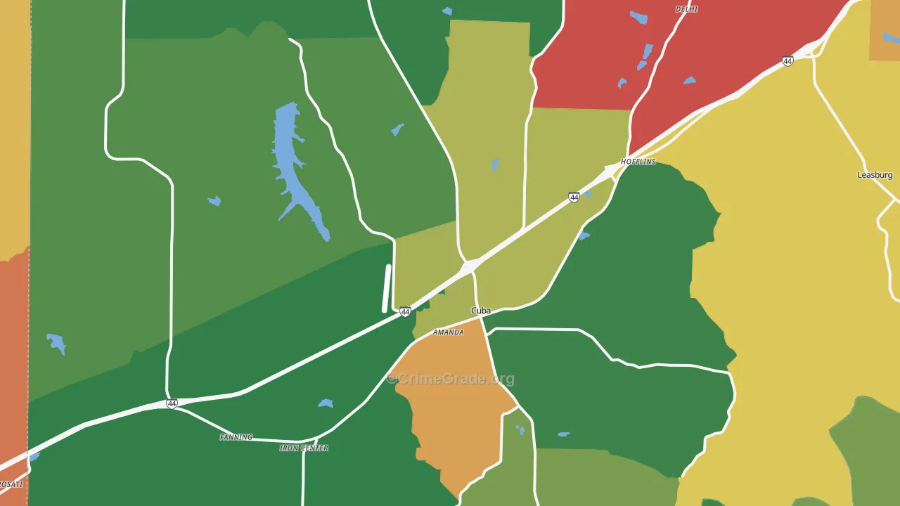 Cuba, MO Map of Theft Rates