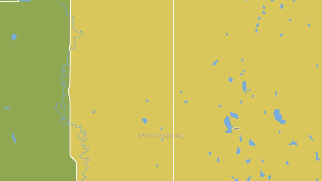 Cuba, ND Map of Theft Rates