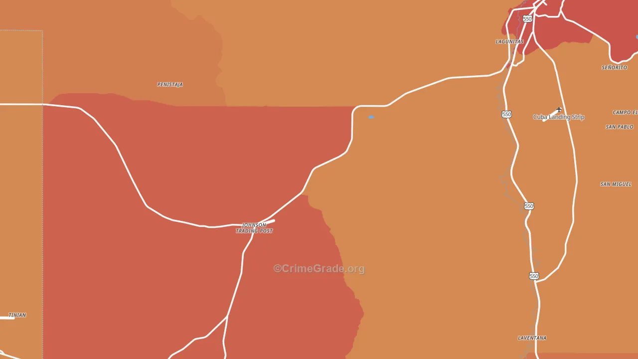 Cuba, NM Map of Theft Rates