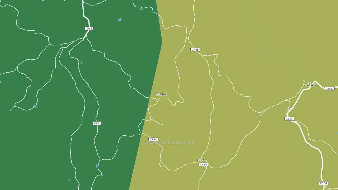 Cubana, WV Map of Theft Rates