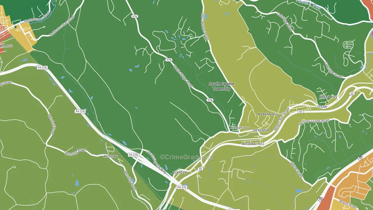 Cuddy, PA Map of Theft Rates