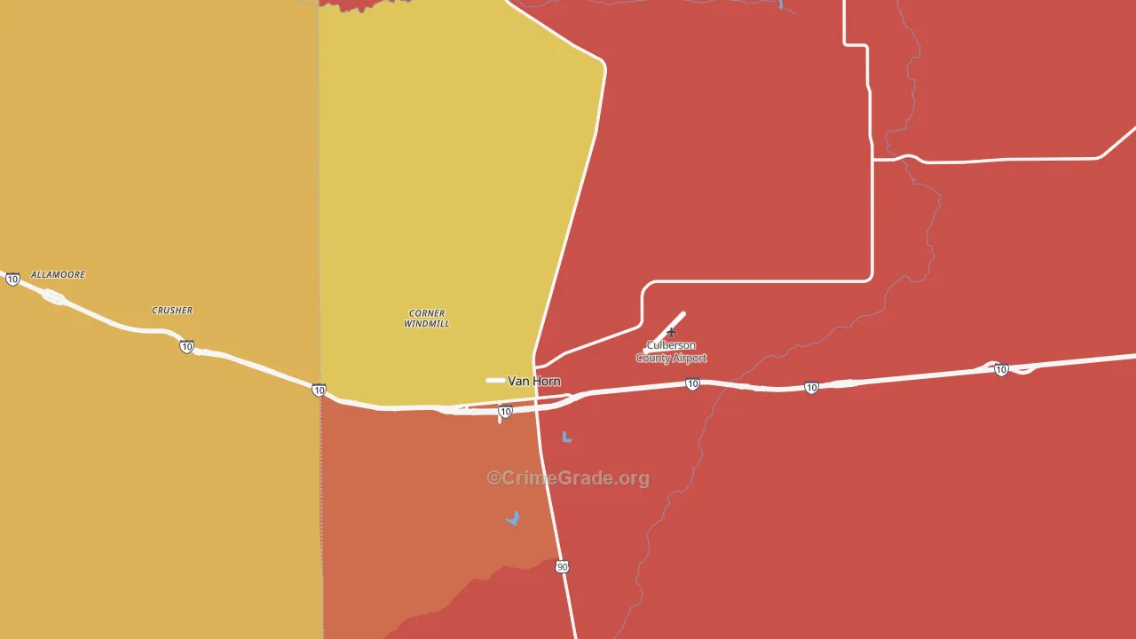 Culberson County, TX Map of Theft Rates