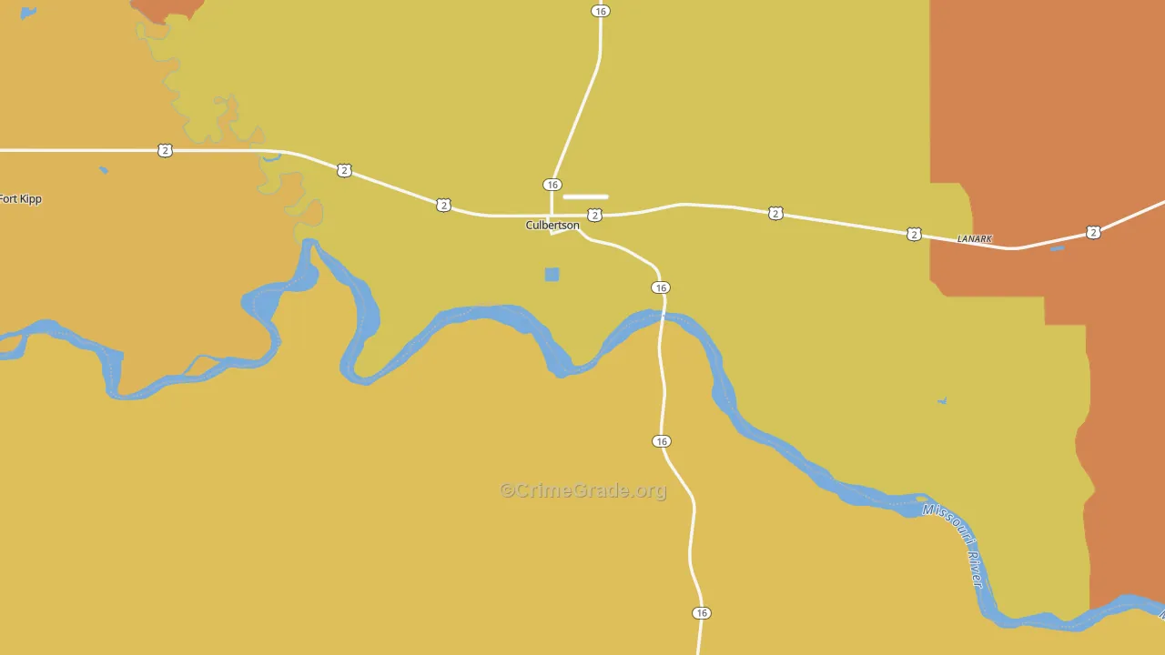 Culbertson, MT Map of Theft Rates