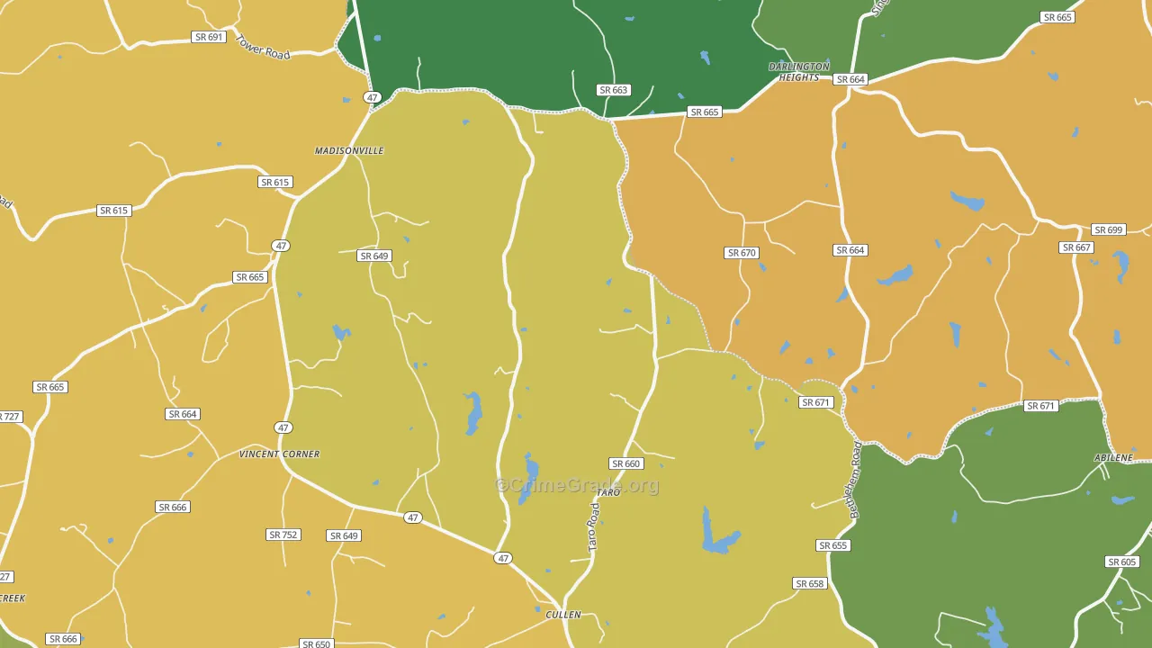 Cullen, VA Map of Theft Rates