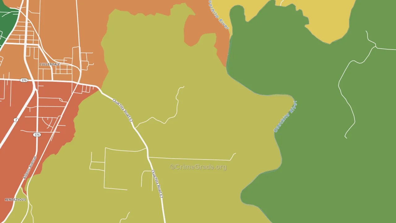 Cullendale, AR Map of Theft Rates