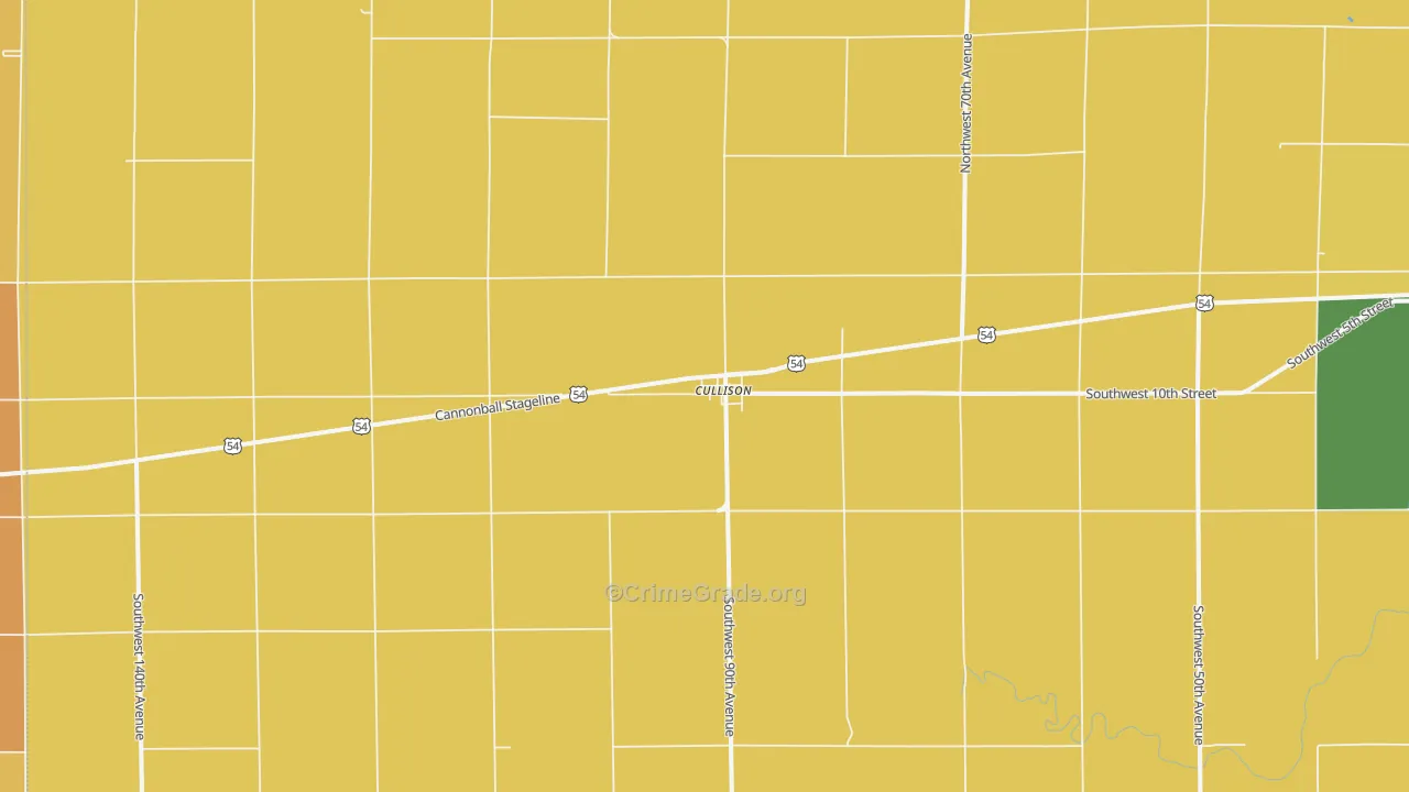 Cullison, KS Map of Theft Rates