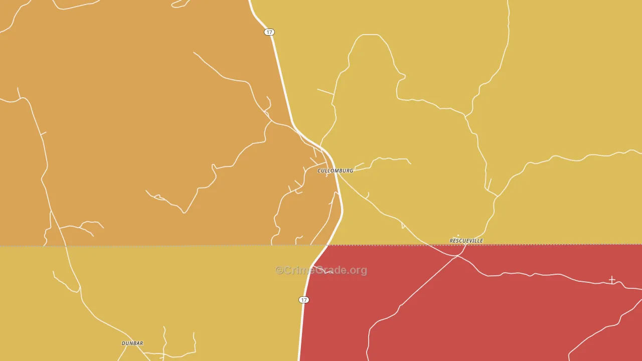 Cullomburg, AL Map of Theft Rates