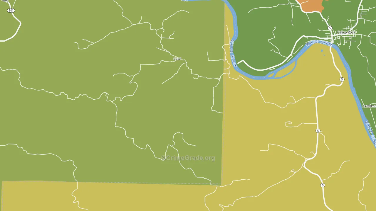 Culp, AR Map of Theft Rates