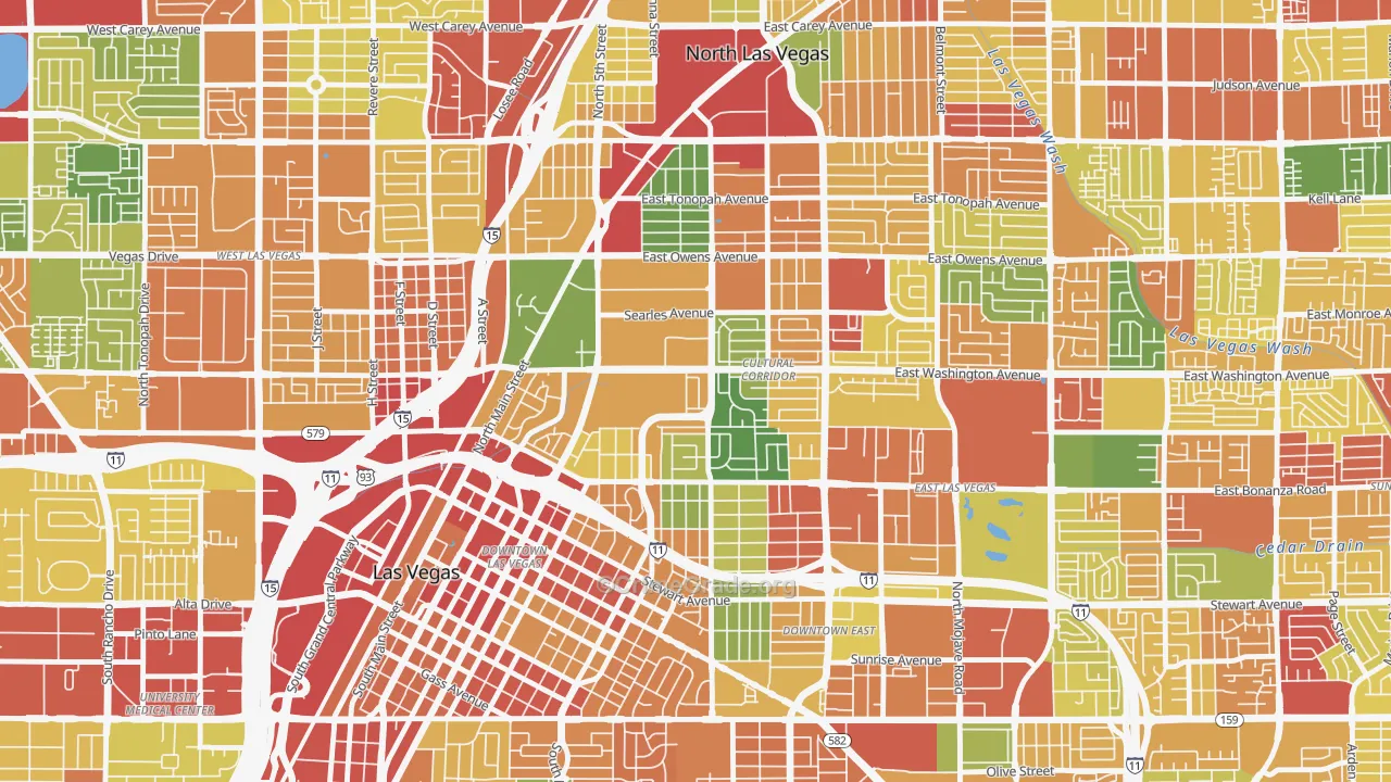 Cultural Corridor, Las Vegas, NV Map of Theft Rates