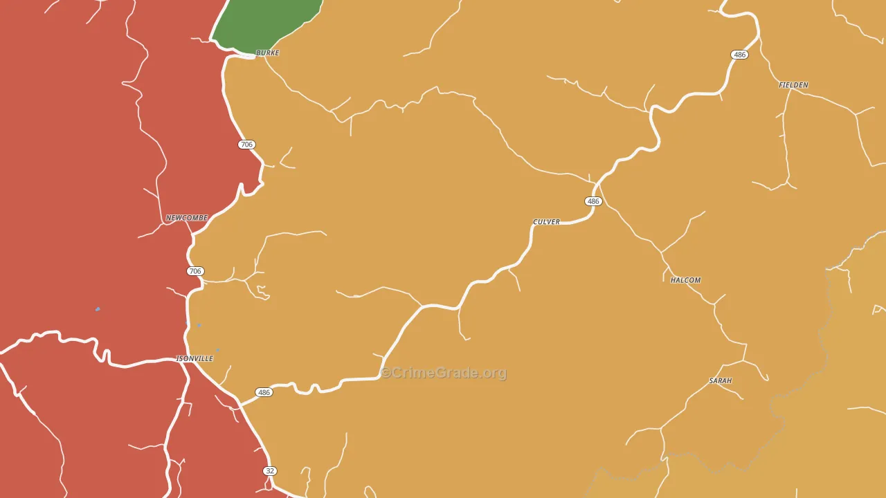 Culver, KY Map of Theft Rates