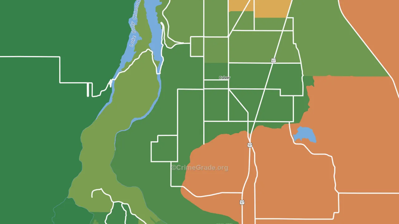 Culver, OR Map of Theft Rates