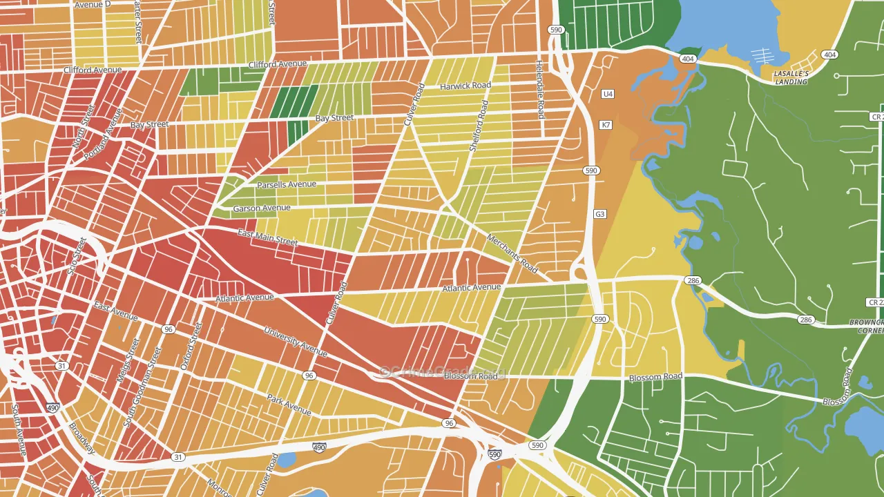 Culver-Winton, Rochester, NY Map of Theft Rates