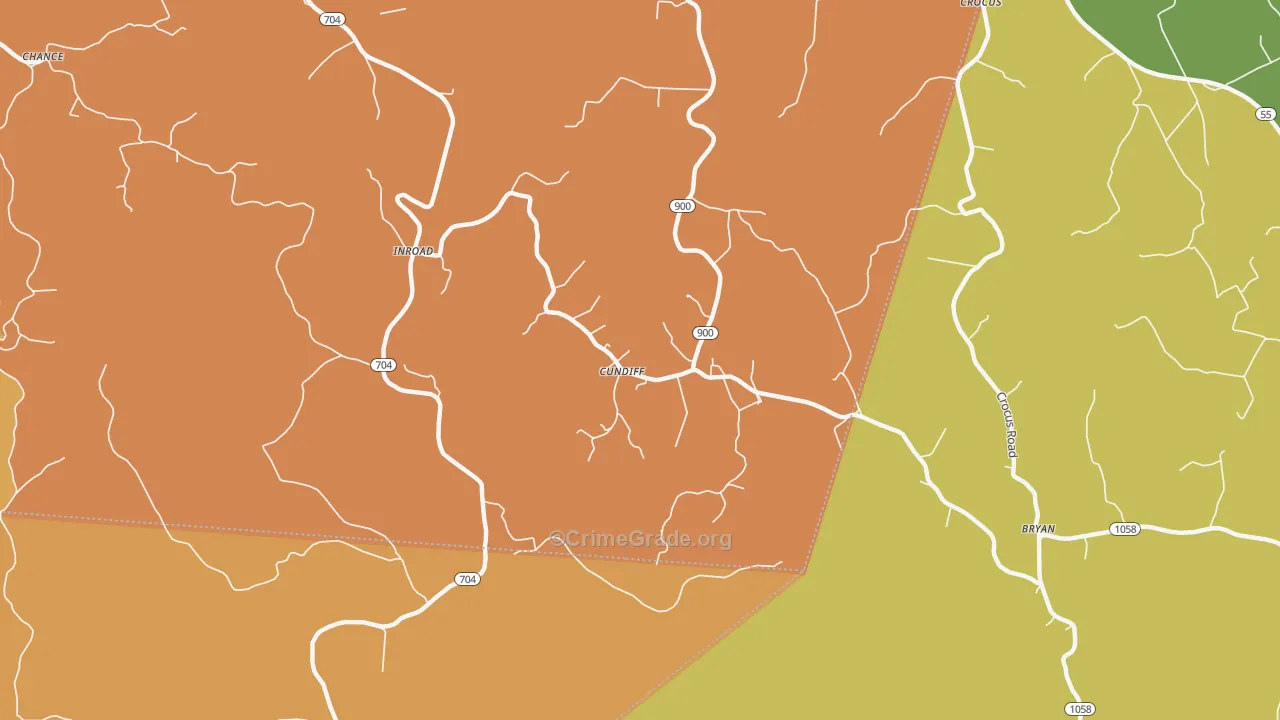 Cundiff, KY Map of Theft Rates