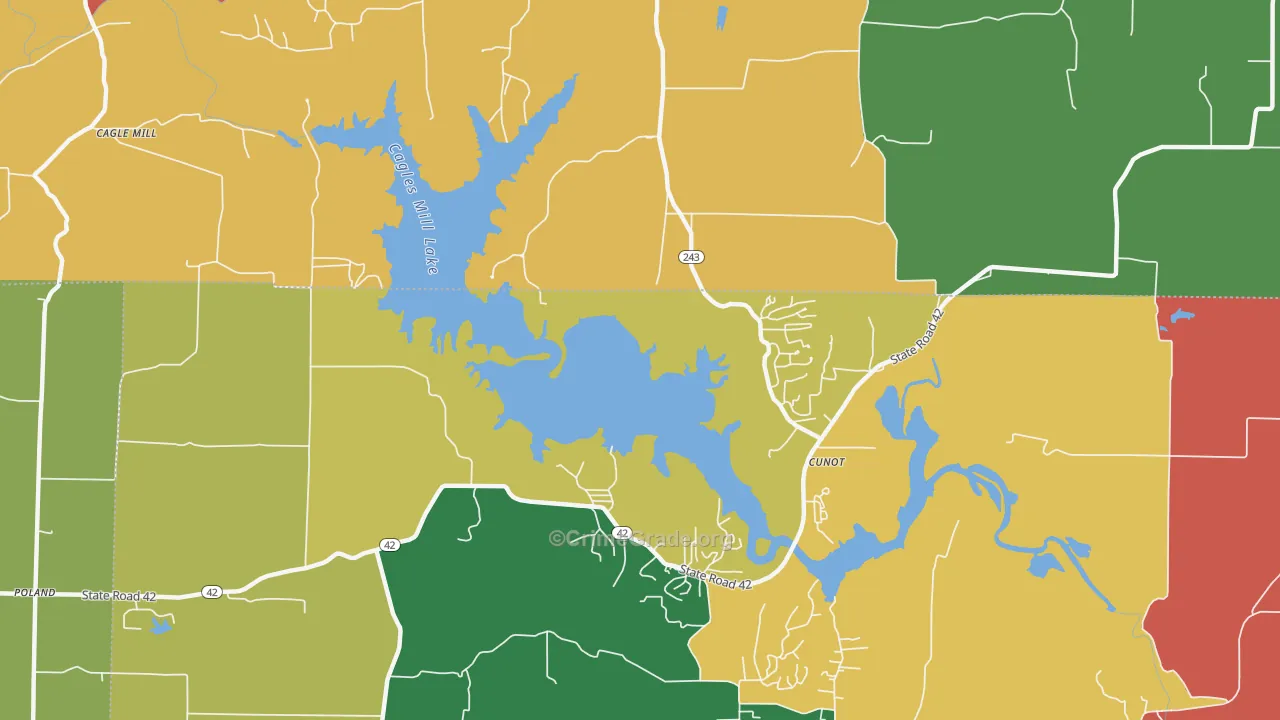 Cunot, IN Map of Theft Rates