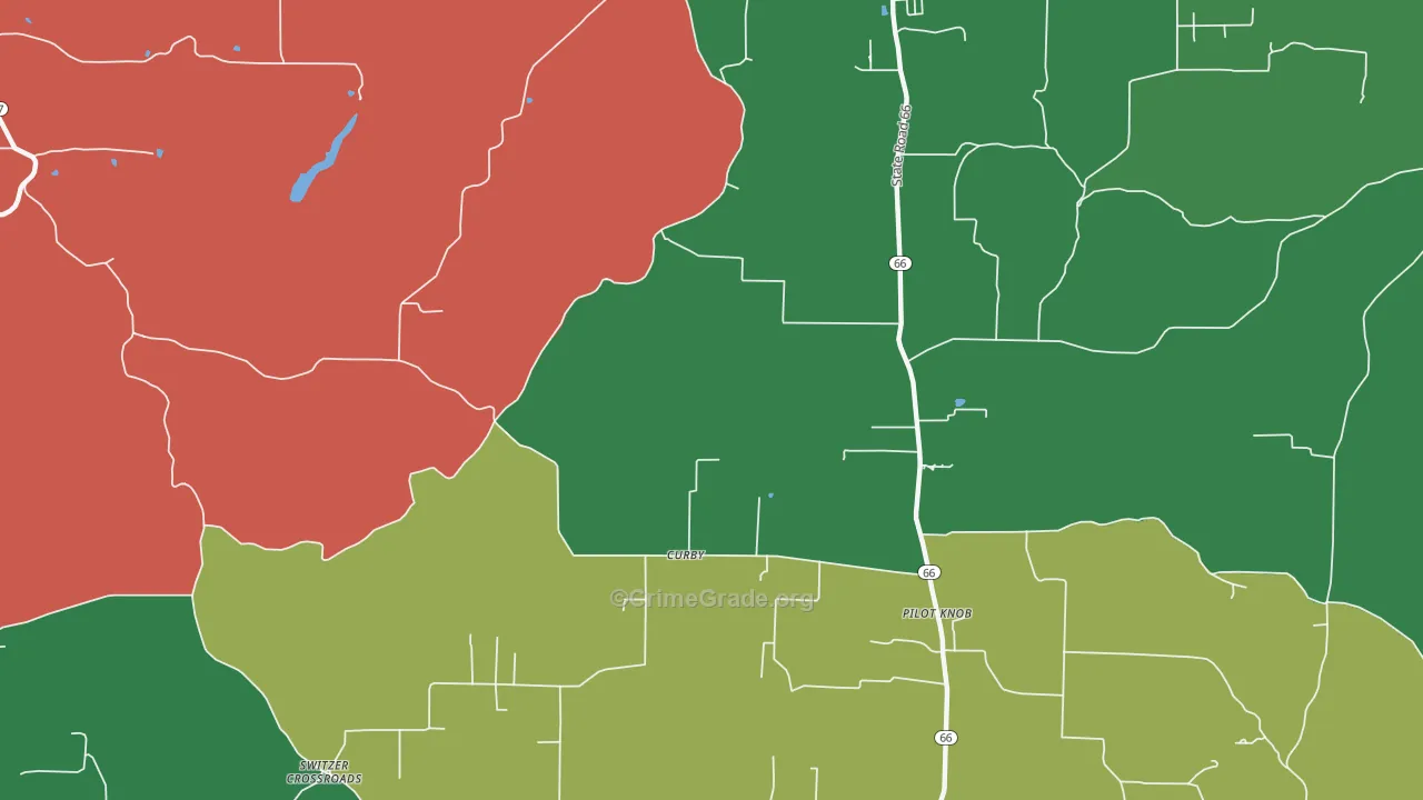 Curby, IN Map of Theft Rates