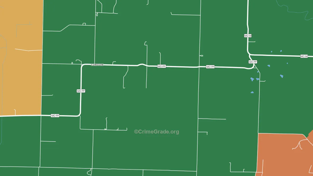 Curdton, MO Map of Theft Rates