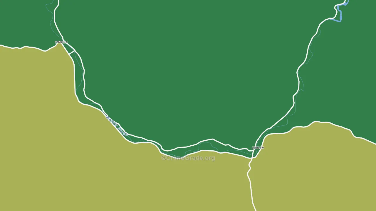 Curlew, WA Map of Theft Rates