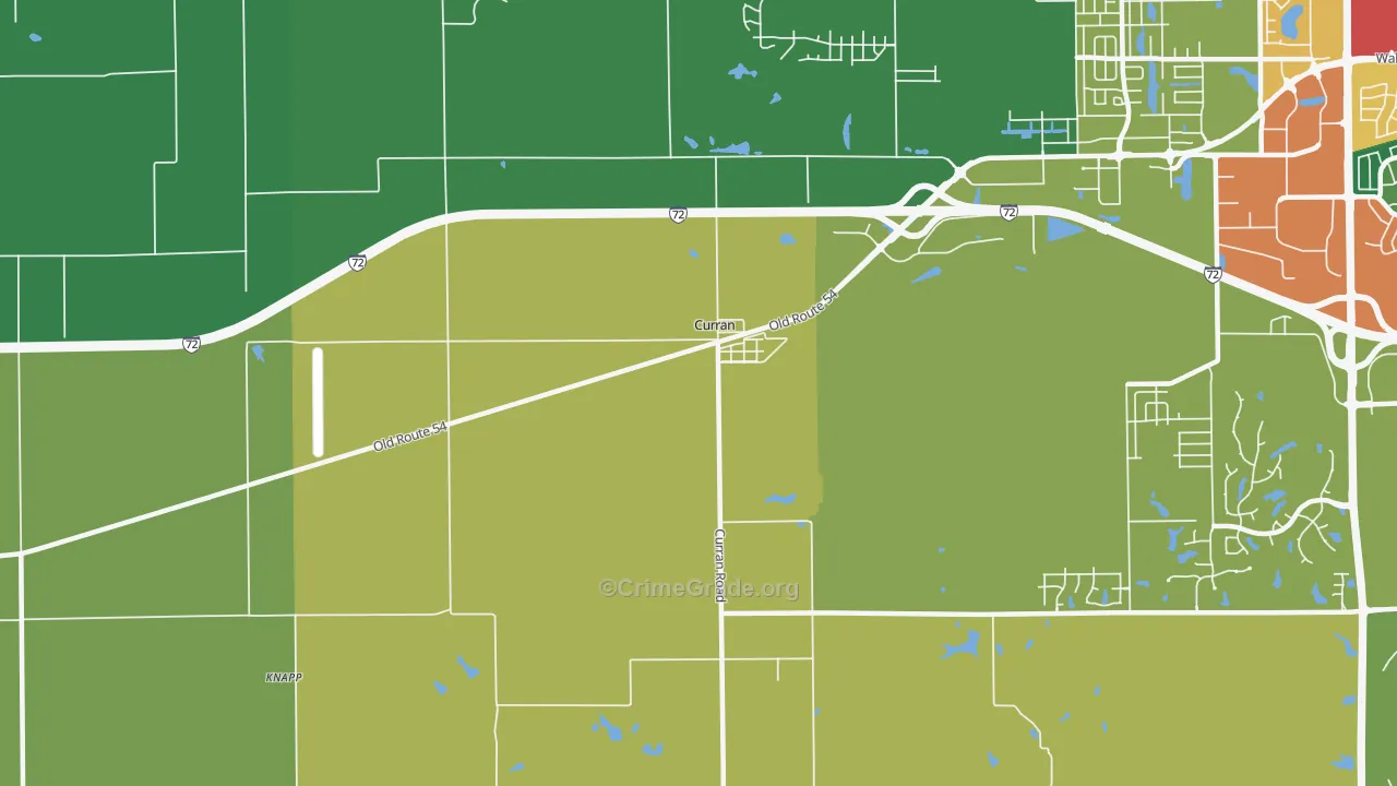 Curran, IL Map of Theft Rates