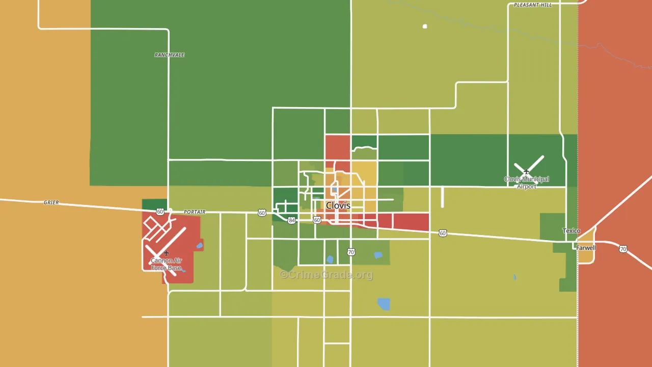 Curry County, NM Map of Theft Rates