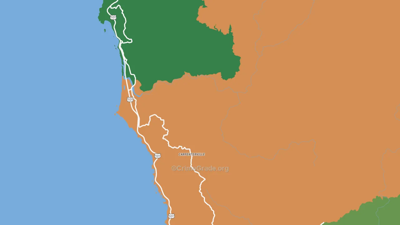 Curry County, OR Map of Theft Rates