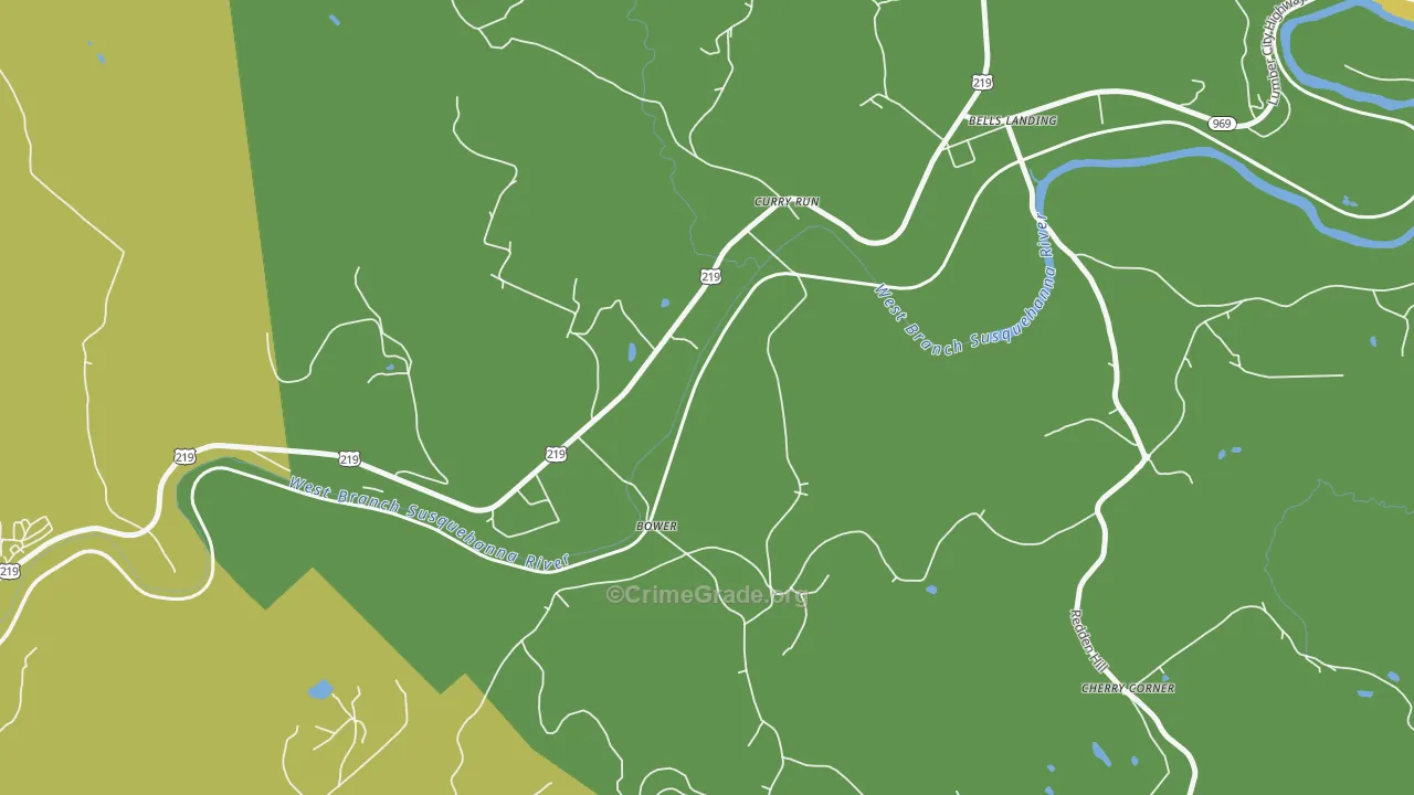 Curry Run, PA Map of Theft Rates