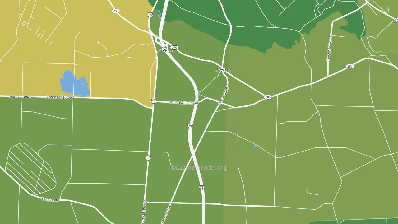 Custards, PA Map of Theft Rates