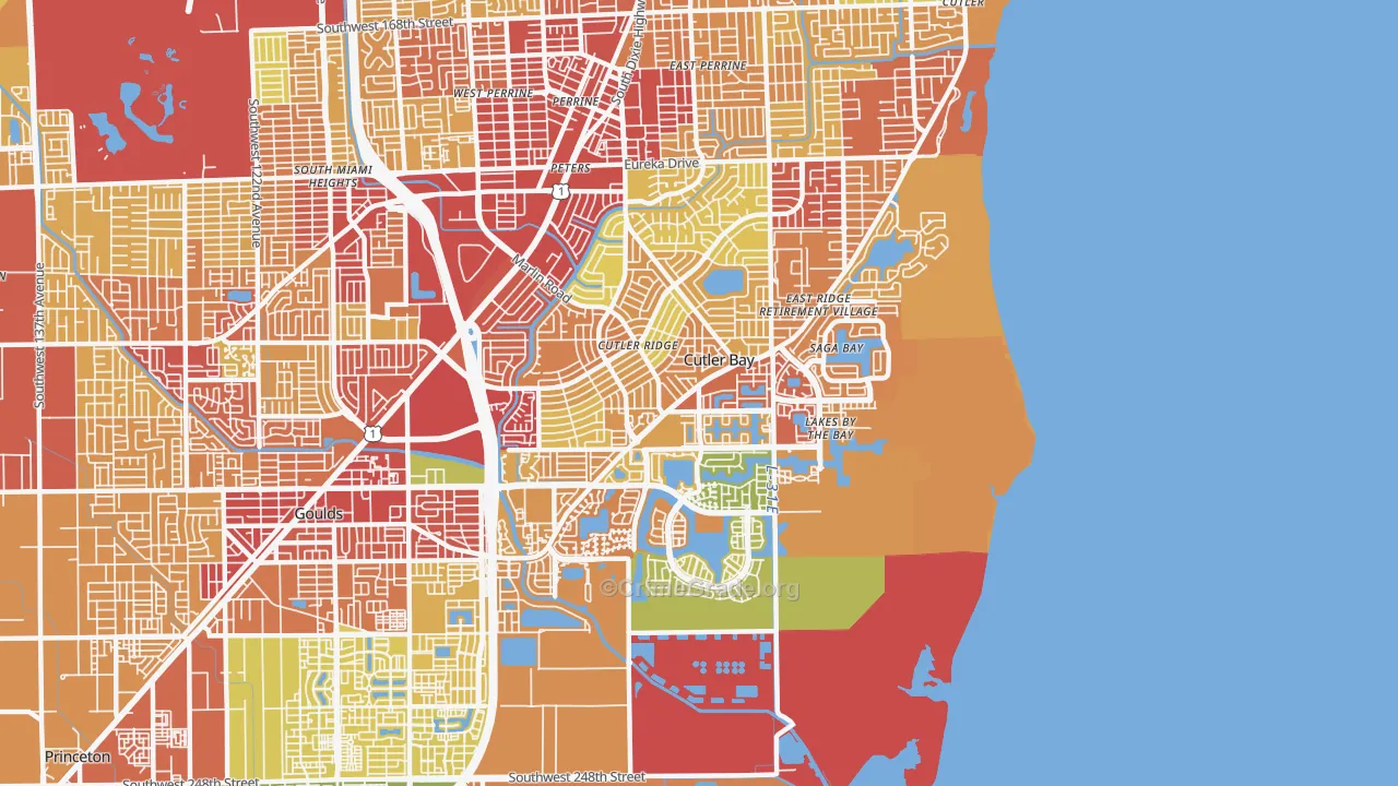 Cutler Bay, FL Map of Theft Rates