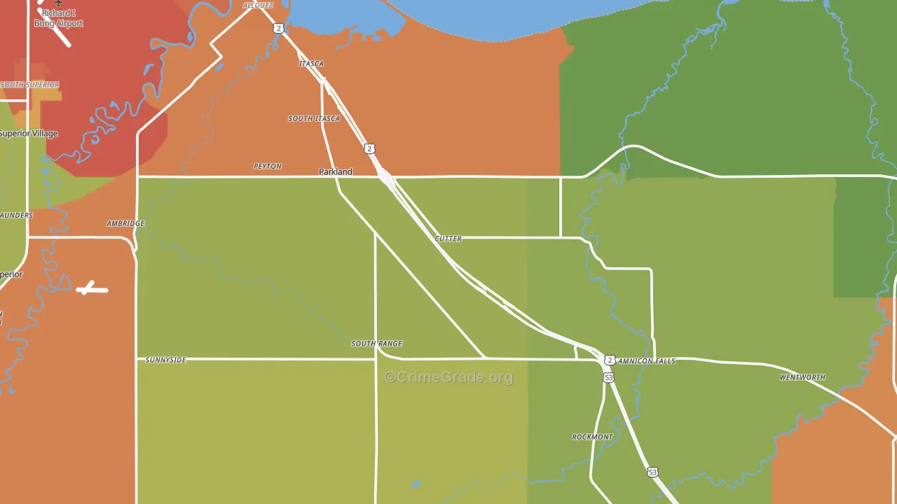Cutter, WI Map of Theft Rates
