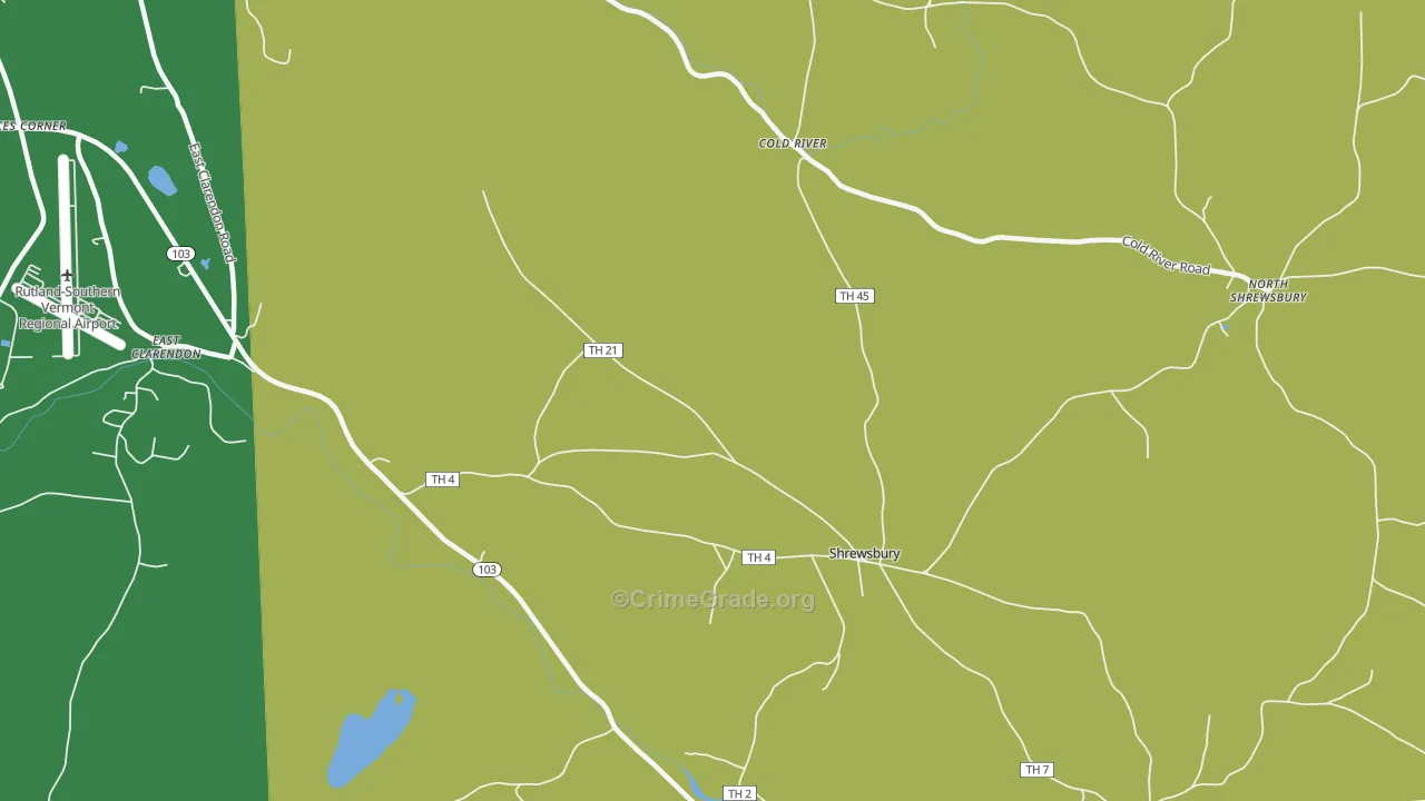 Cuttingsville, VT Map of Theft Rates