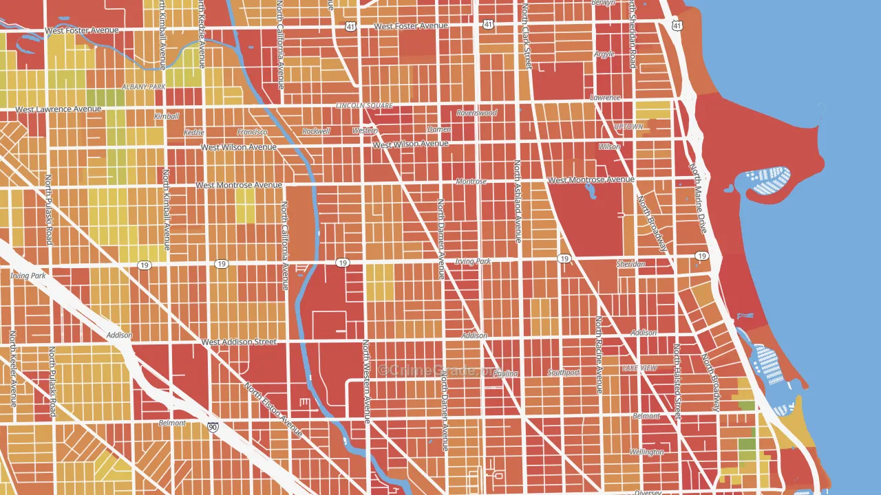 Cuyler, Chicago, IL Map of Theft Rates