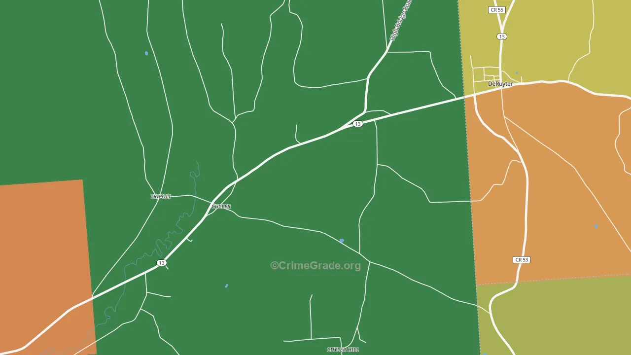 Cuyler, NY Map of Theft Rates