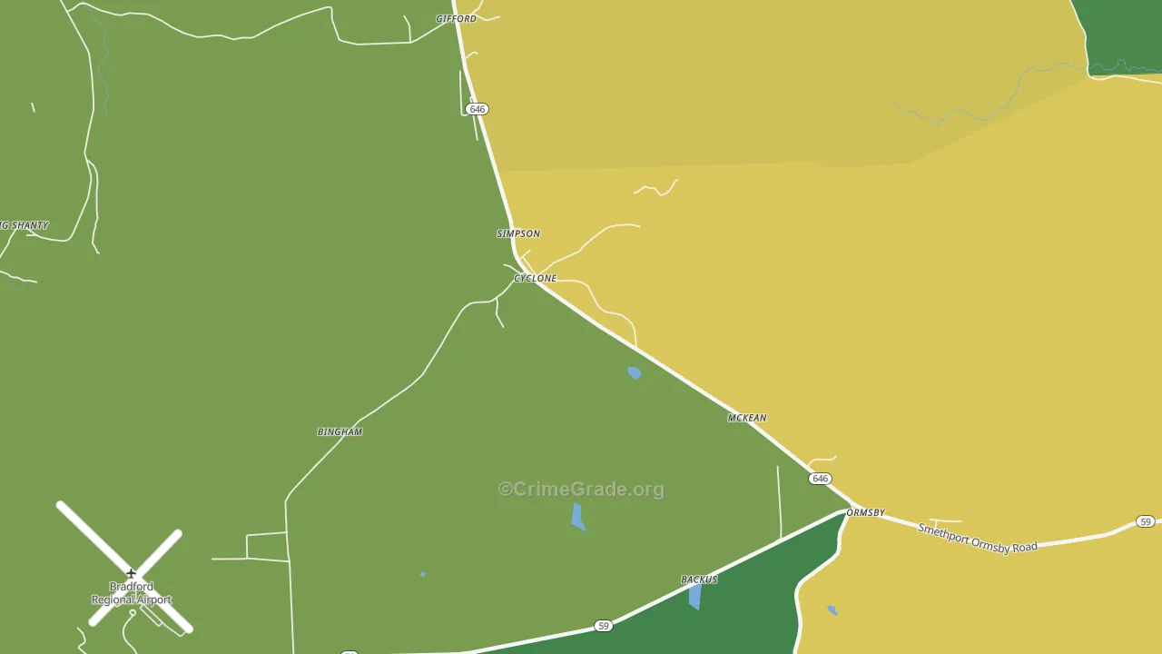 Cyclone, PA Map of Theft Rates
