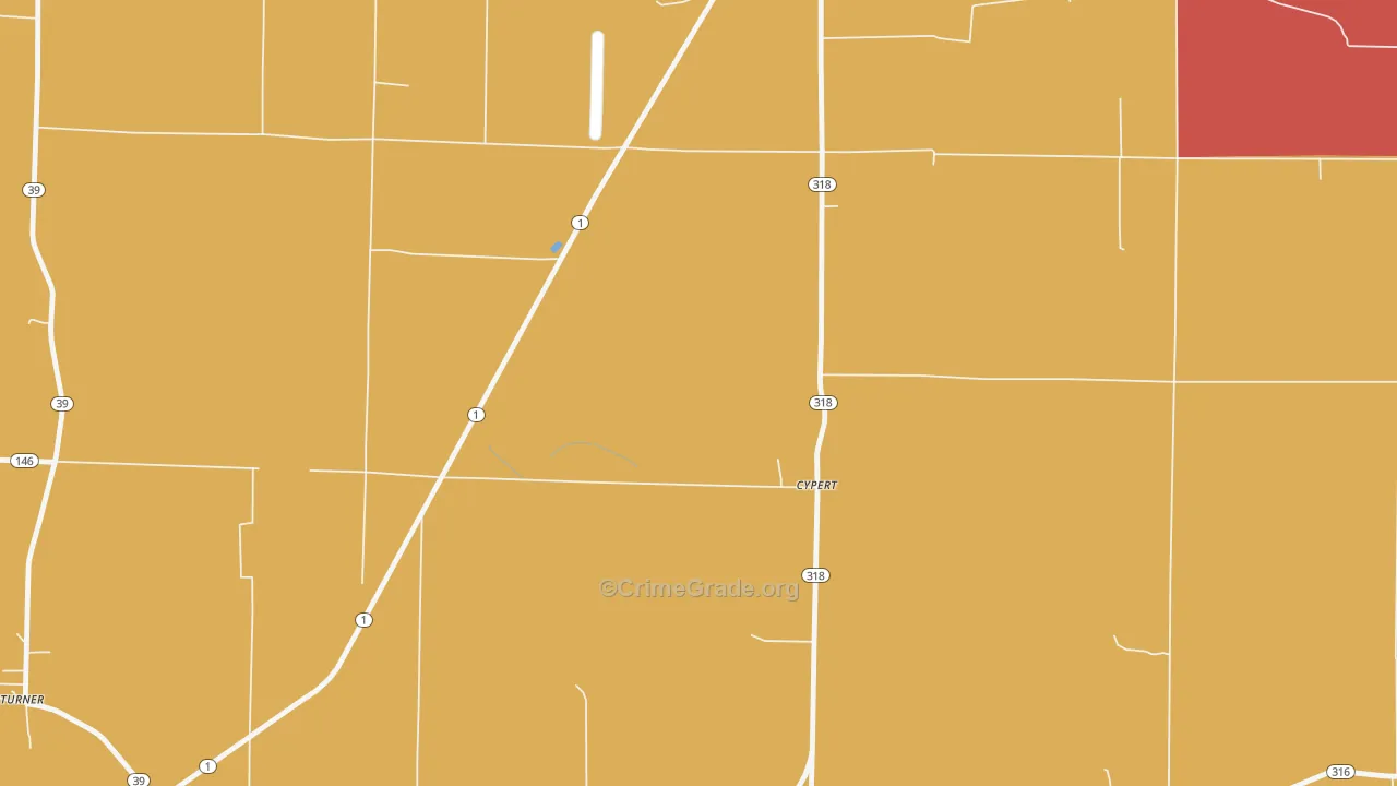 Cypert, AR Map of Theft Rates