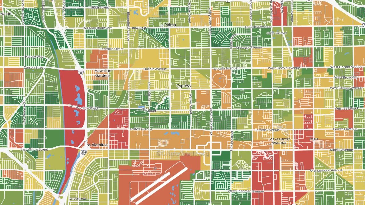 Cypress, CA Map of Theft Rates