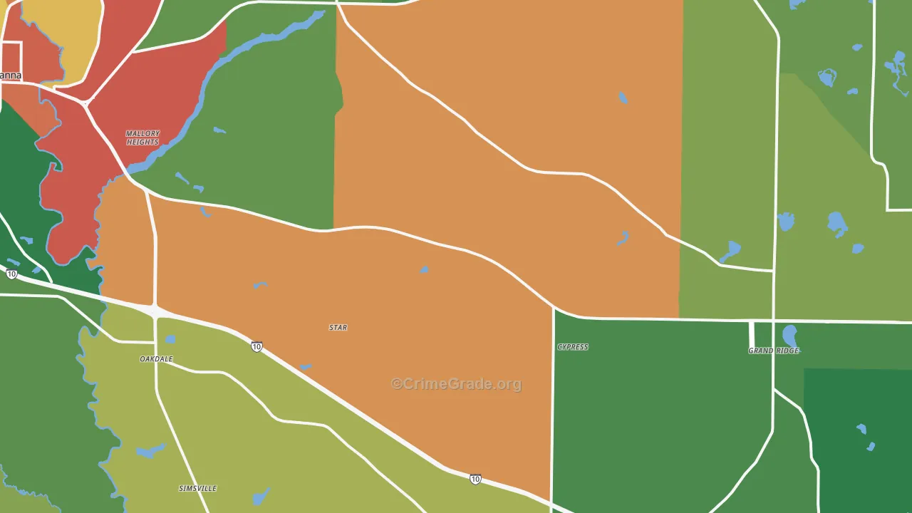 Cypress, FL Map of Theft Rates
