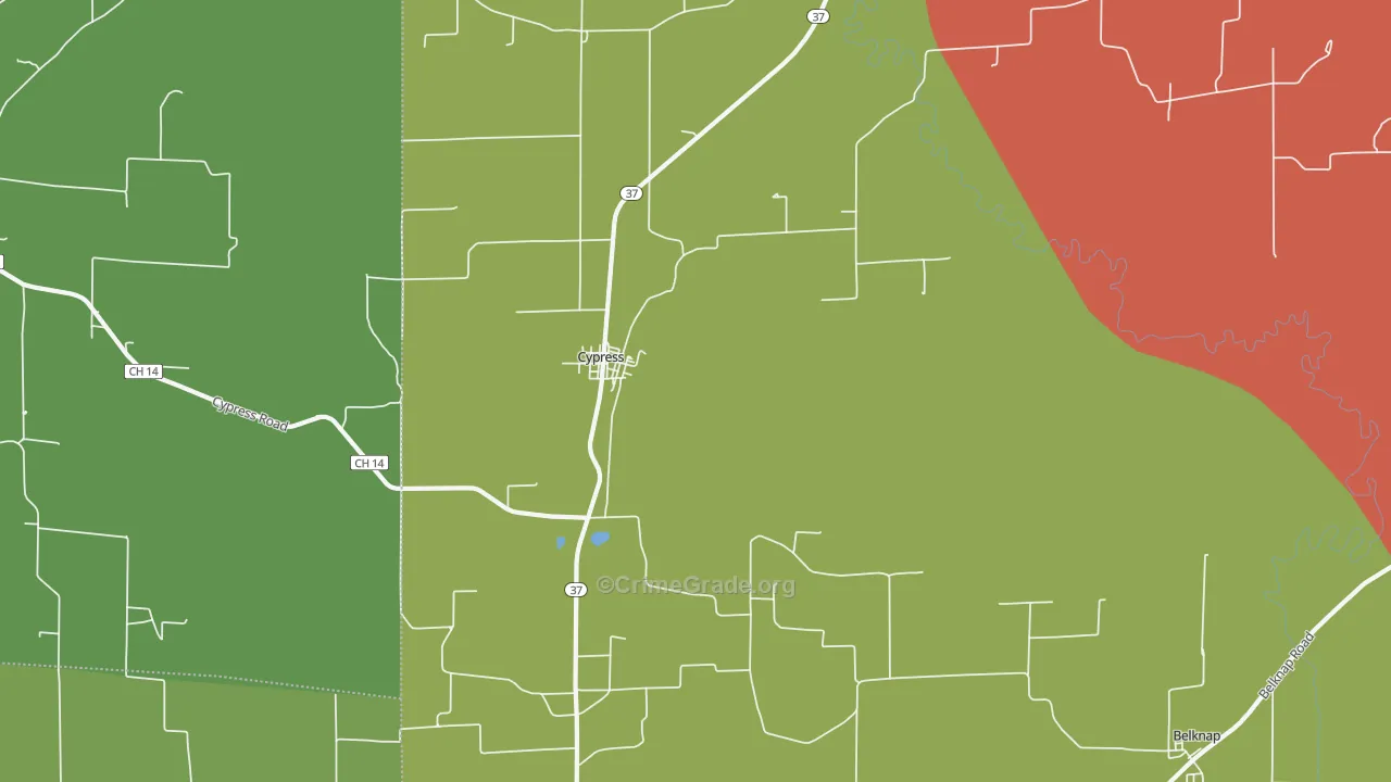 Cypress, IL Map of Theft Rates