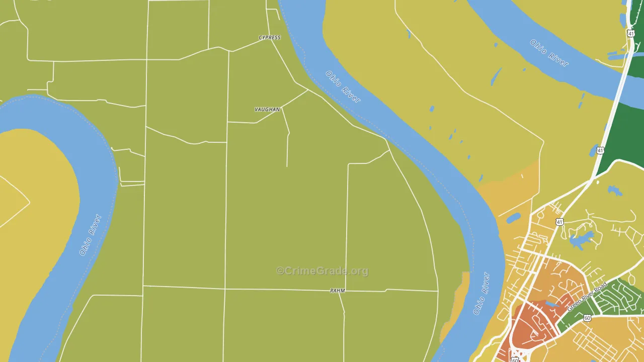 Cypress, IN Map of Theft Rates