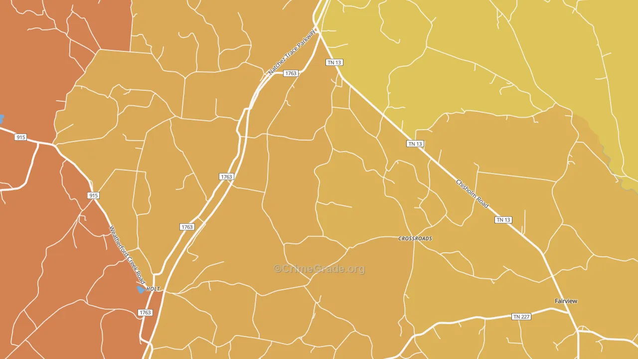 Cypress Inn, TN Map of Theft Rates