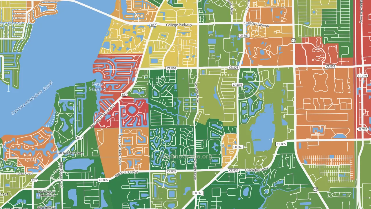 Cypress Lake, FL Map of Theft Rates