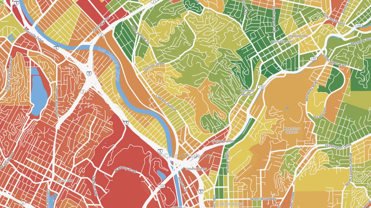 Cypress Park, Los Angeles, CA Map of Theft Rates