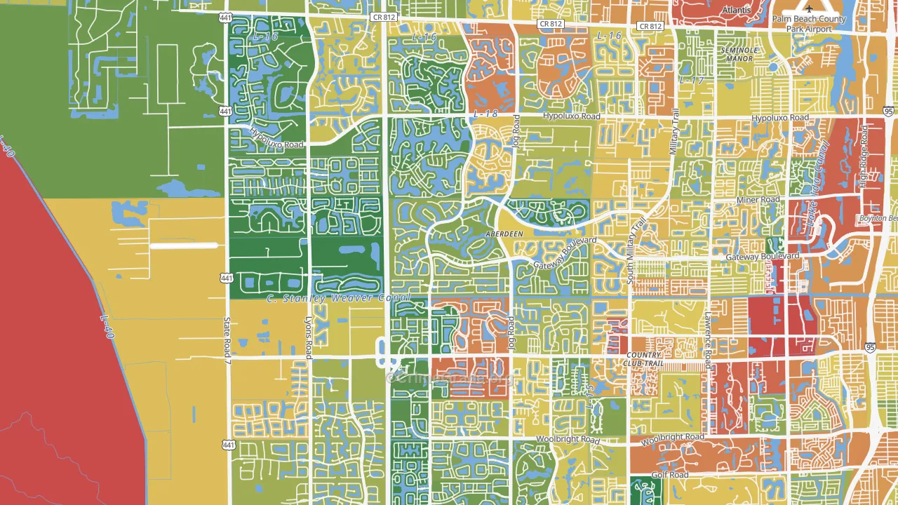 Cypress Quarters, FL Map of Theft Rates