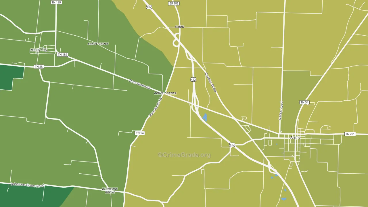 Cypress, TN Map of Theft Rates