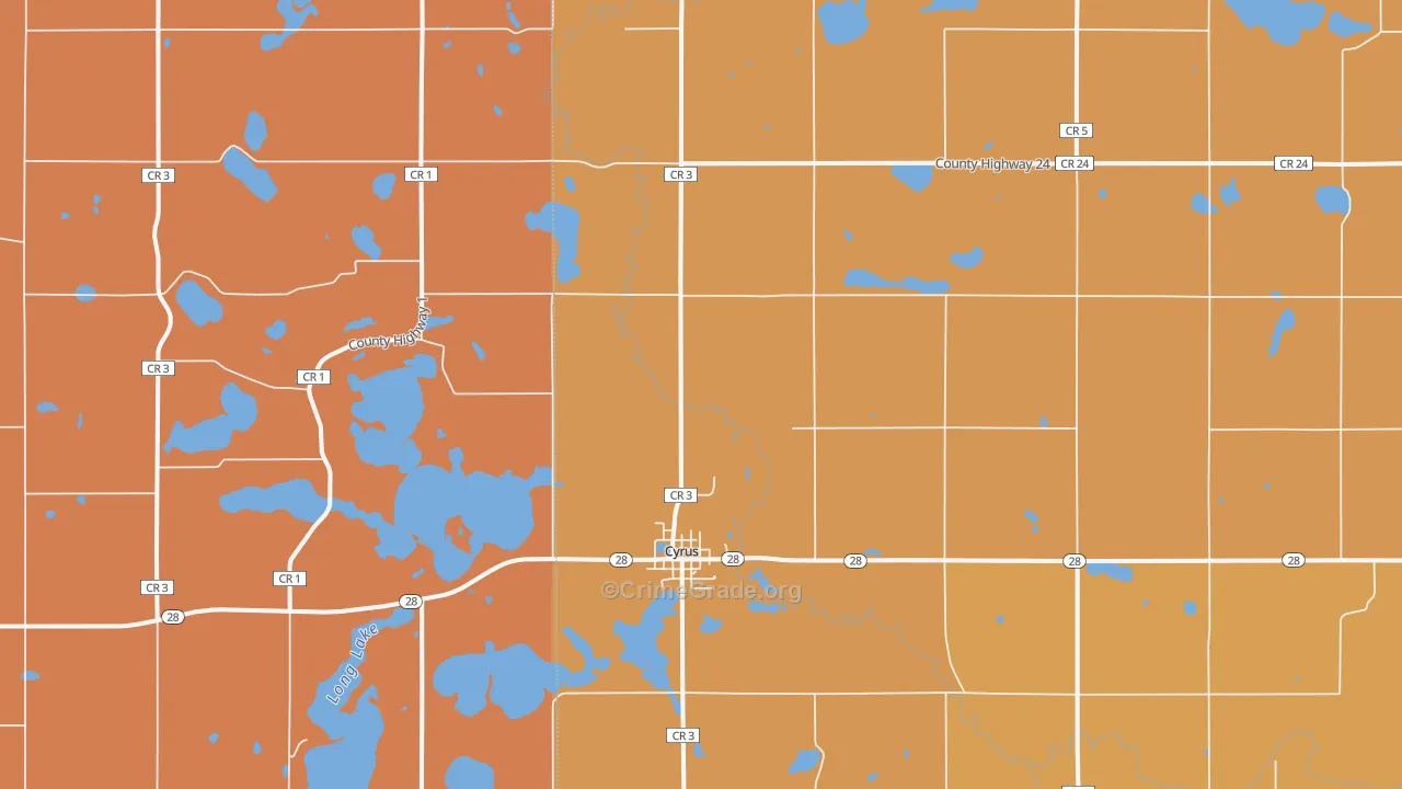 Cyrus, MN Map of Theft Rates